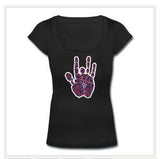 Grateful Dead Fare Thee Well Jerry Hand Donuts Lot Shirt Form Fitting Scoop Neck | Women's